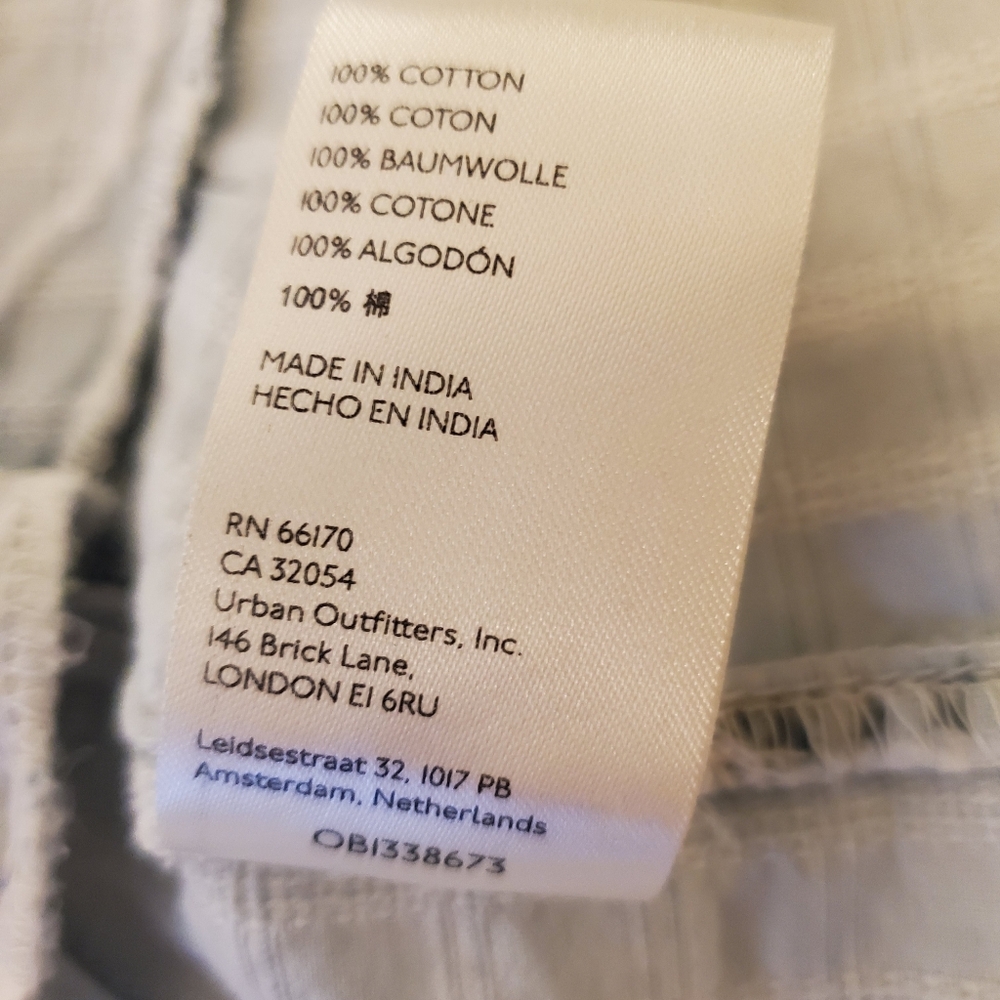 FREE PEOPLE Undone Acid Wash Blue Tiered Ruffled Open Back Smocked Mini Dress M - Picture 14 of 15